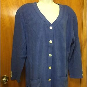 Worthington blue button close lightweight jacket